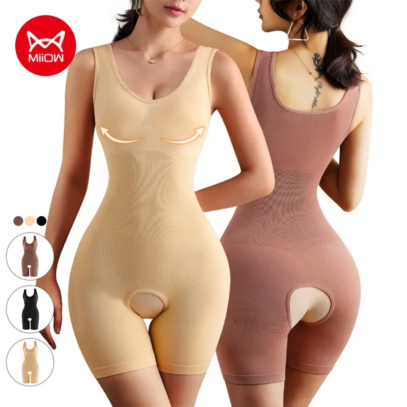 MiiOW Full Slimming Sheath Woman Flat Belly Body Shaper Fajas Colombianas Waist Trainer Bodysuit Butt Lifter Postpartum Recovery