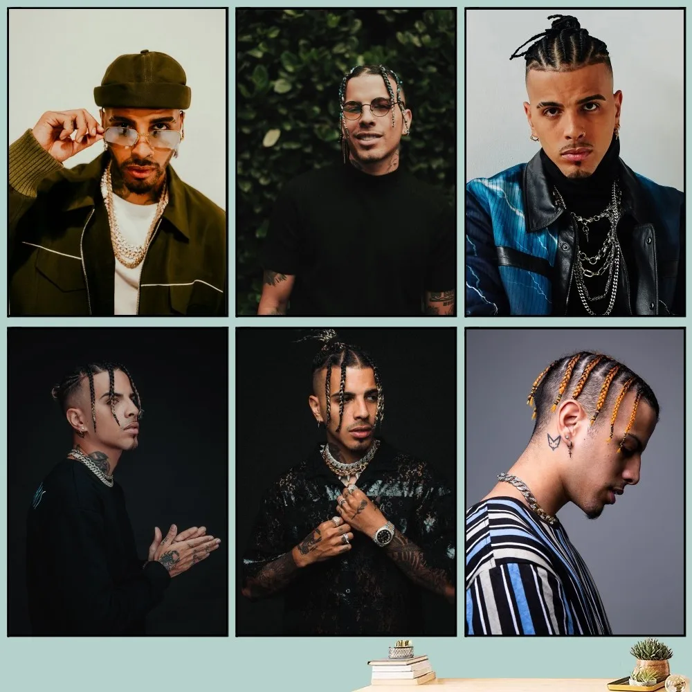 

Singer Rauw Alejandro Poster DIY Vintage Movie Poster Wall Art Painting Study Stickers Big Szie Wall Painting