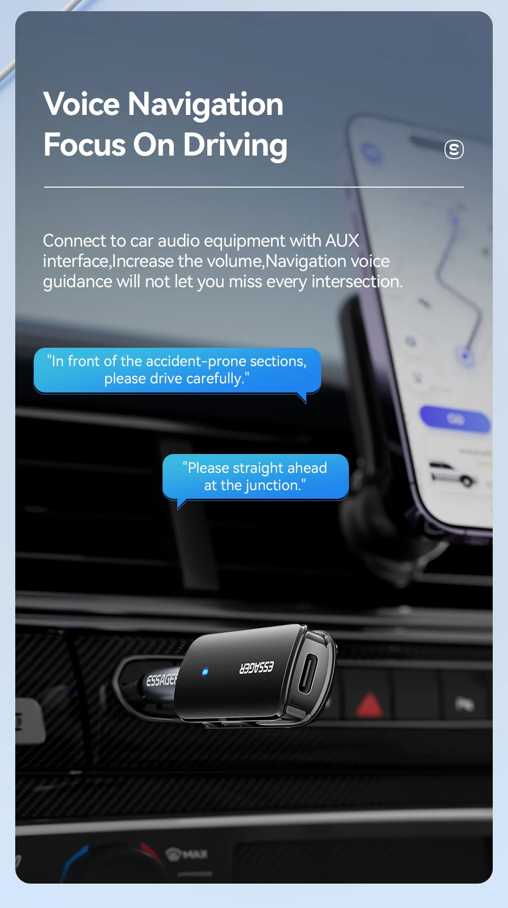 Essager Multifunktionaler Bluetooth 5.3-Adapter, 3,5-mm-Klinkenstecker, Aux-Wireless-Adapter, Stereo für Kopfhörer, Telefone, TV, Auto-Audio-Receiver – Detail 4
