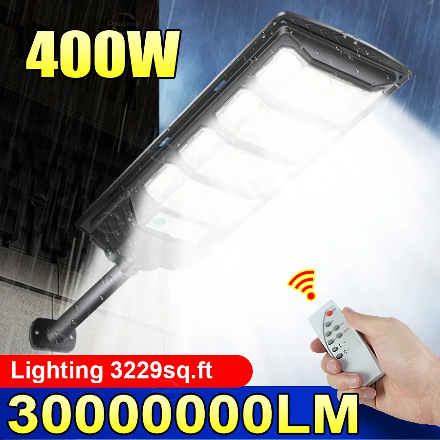 

3000000 LM Солнечная энергия Led Открытый 400 Вт Спортивный датчик Солнечная панель IPX65 Водонепроницаемый солнечный двор Безопасные огни