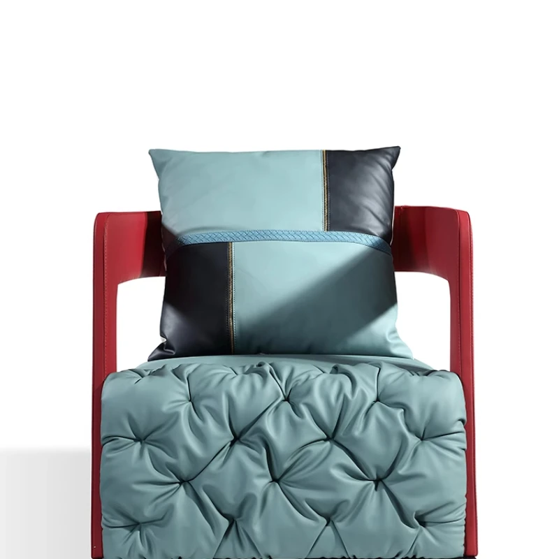 

Modern Italian light luxury leather leisure chair art sofa chair