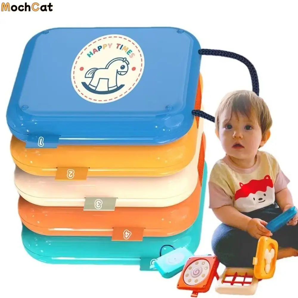 

Folding Busy Cube Toy with Mirror Puzzle Multifunctional Stacking Toy Montessori Early Education Sensory Board Fine Motor