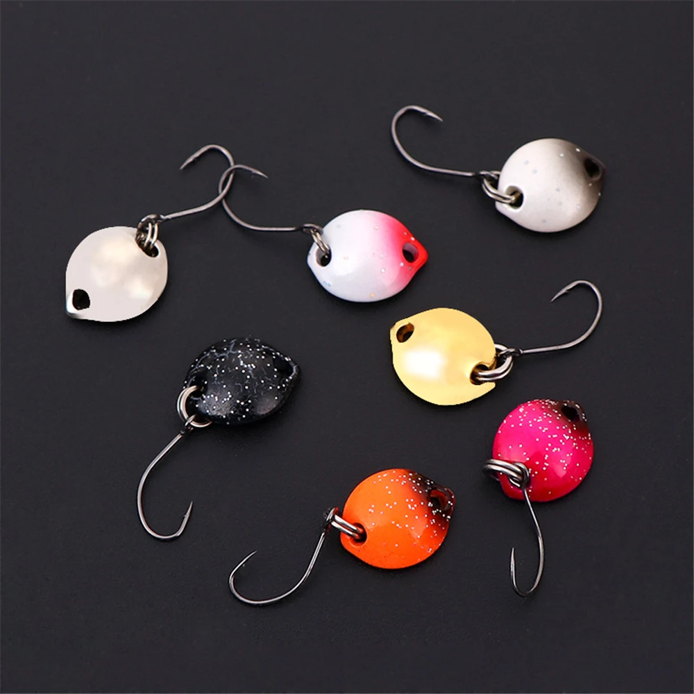 

2Pcs/Set Multicolor 1.4cm 1.8g Outdoor Fishing Hard Bait Fishhooks Fishing Lure Spoon Lures Fish Single Hook