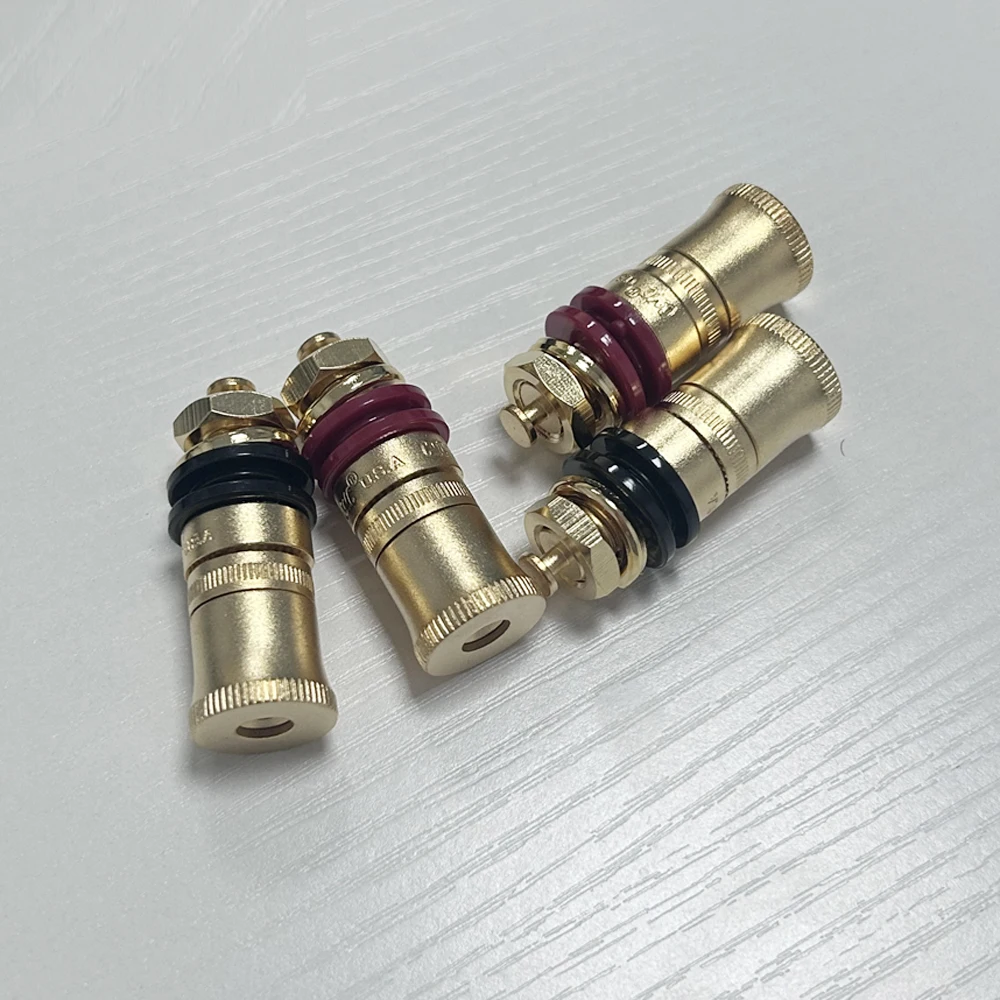 CMC868S HI-End Gold-plate Speaker Binding Post Audiophile Amplifier Speaker Terminal Connector Banana Jack Sound Audio Adapter