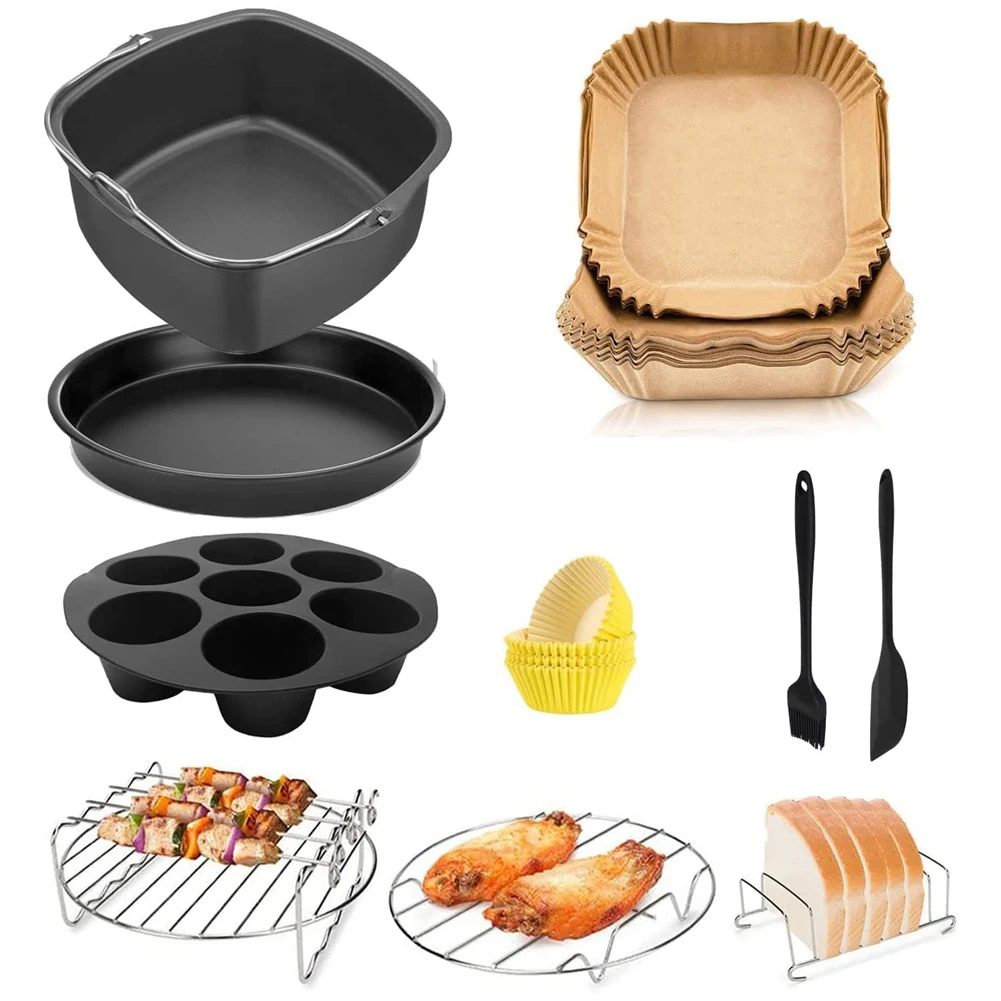 Square Air Fryer Accessories, for Instant Vortex Plus, COSORI 6.4L, Tefal XXL 6.2L, Breville & Most 5.7L Air FryersN02R