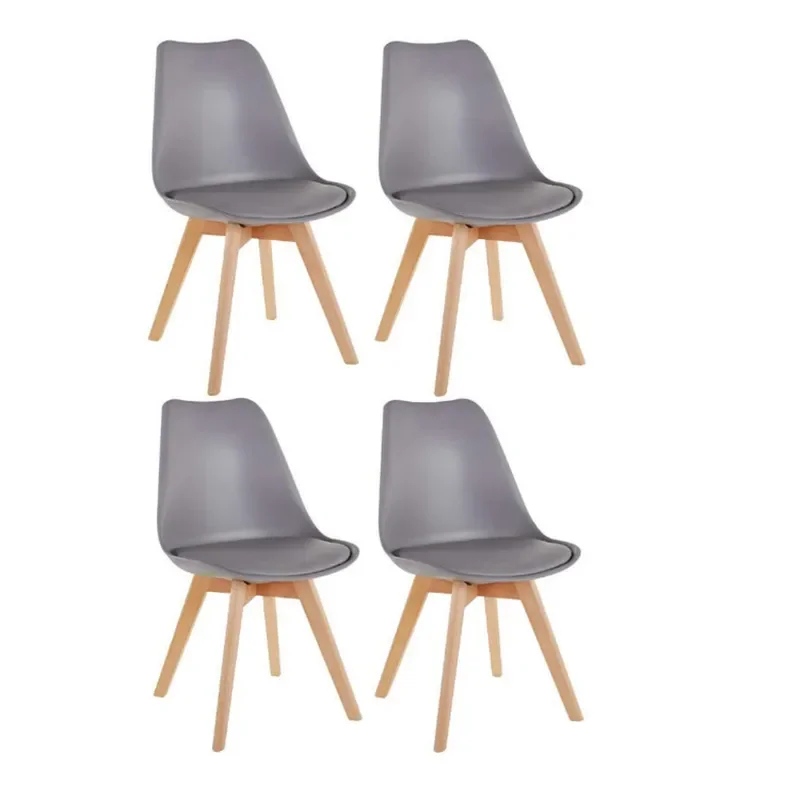 Nordic Solid Wood Dining Chair for Eames for Tulip Beech Legs Simple Office Student Negotiation Back Chair