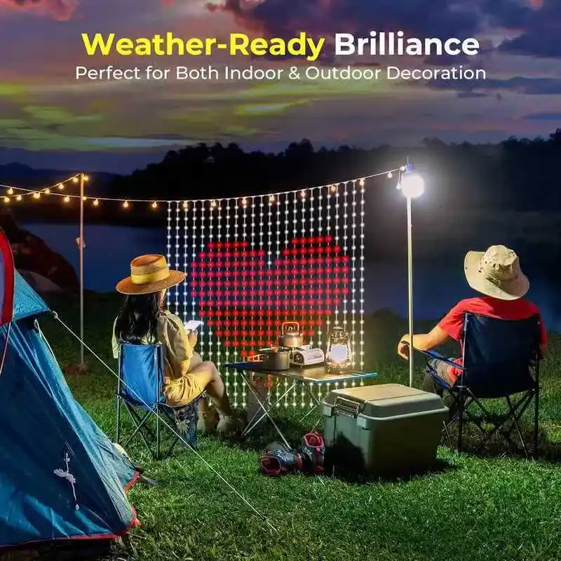 DIY Music Sync Bedroom Window Party Decoration USB LED Smart Curtain Light RGB Fairy Light Bluetooth App Control