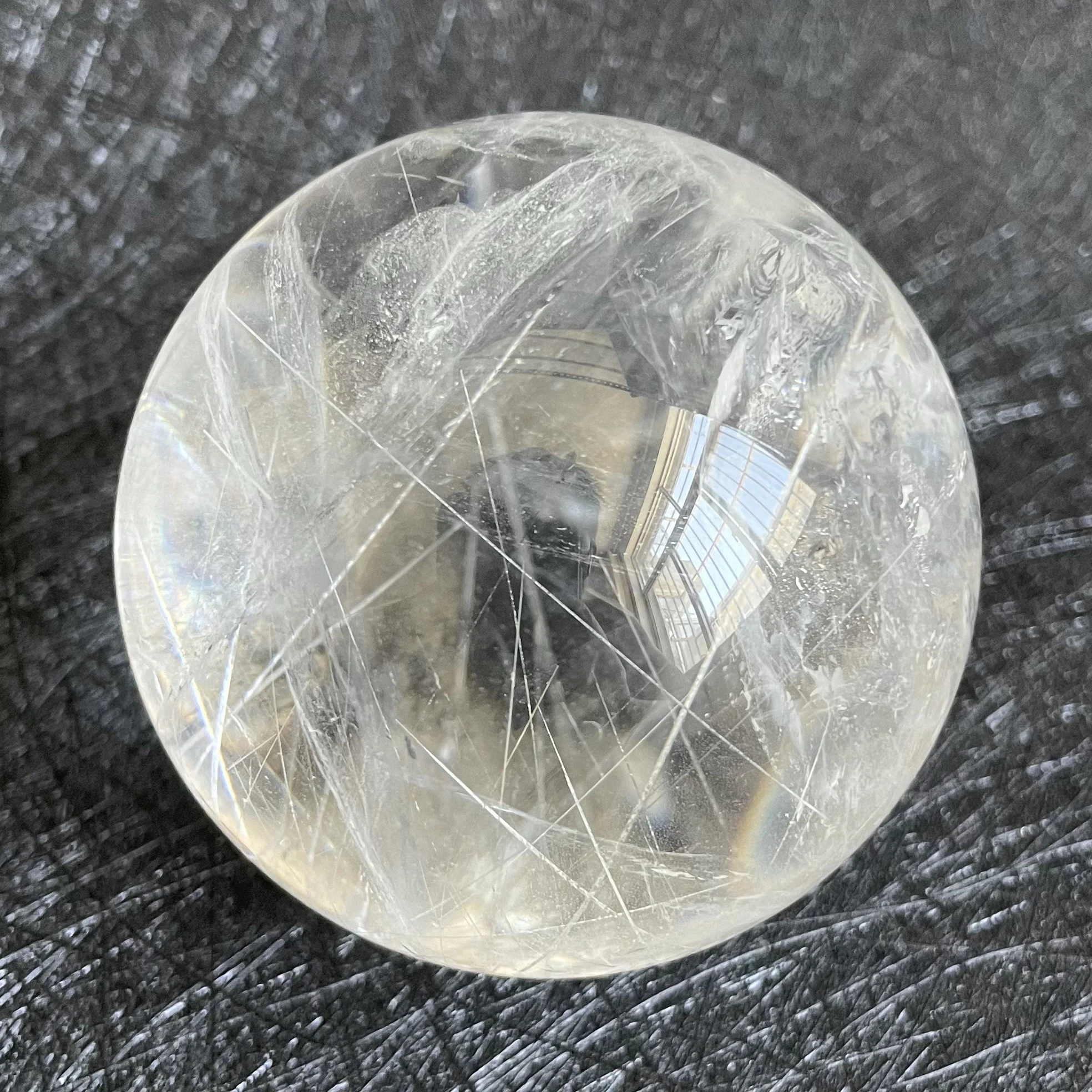 

333g Natural Stone Quartz Rutilated Sphere Polished Crystal Ball Decoration Rock Gift Reiki Healing L268