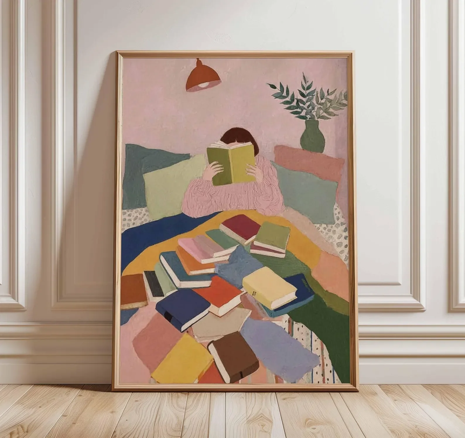 Kunstdruck zum Lesen an der Wand |   Gemütliches Poster für Buchliebhaber |   Bunte literarische Kunstwerke |   Modernes Schlafzimmer-Bibliotheksdekor |   Buch Ästhetischer Prin