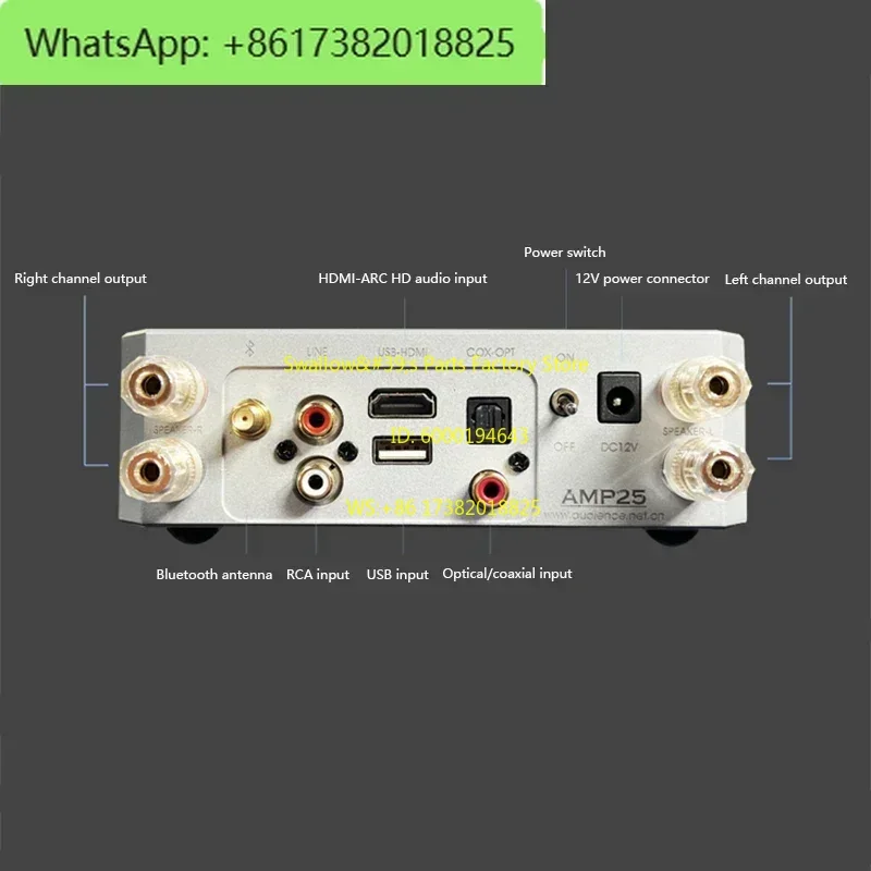 Audiophile Dual Balance Power Amplifier Bluetooth 5.0 200W  Power HIFI Digital Audio Amplifier USB Playback  Input