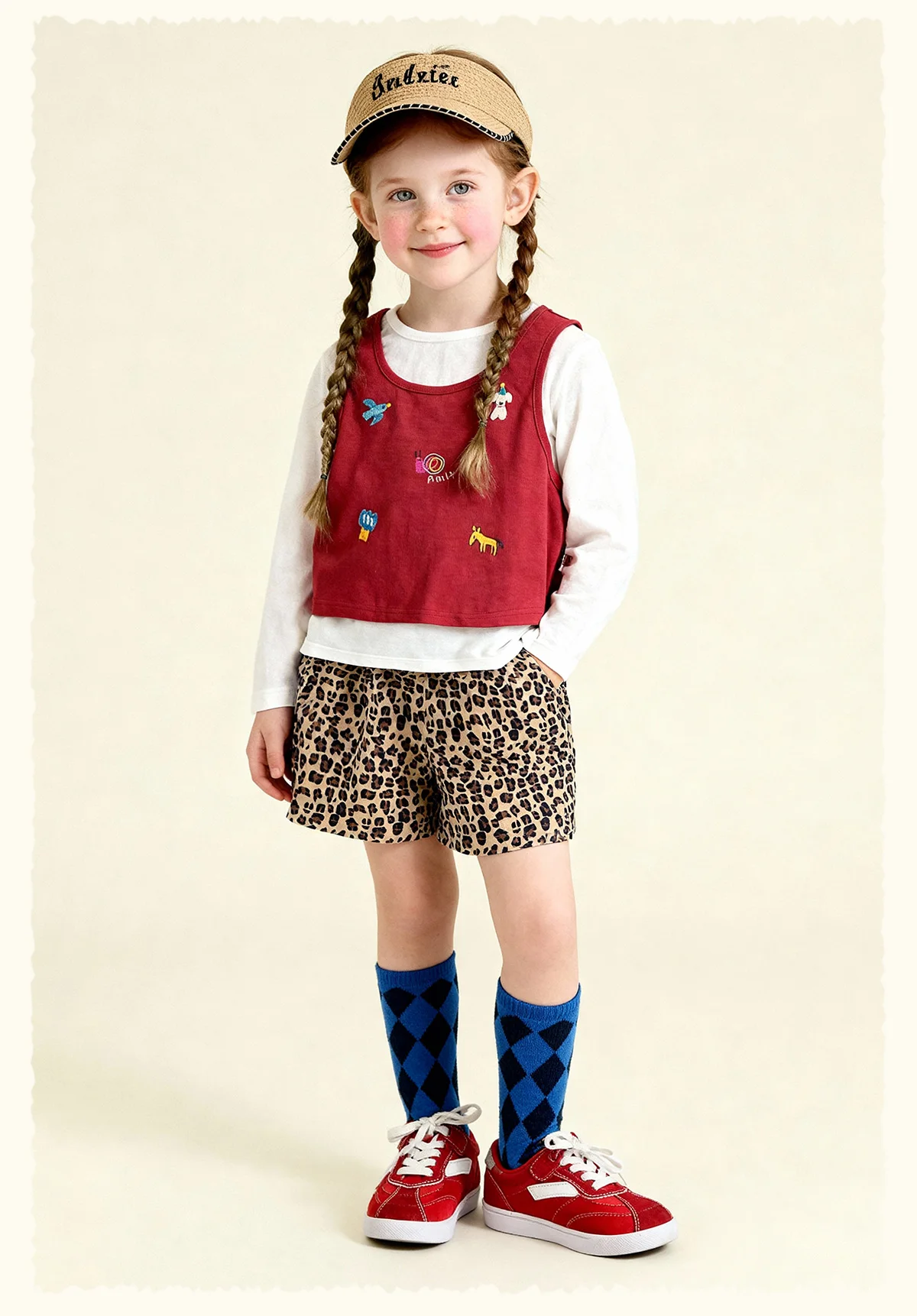 Amila 2026 Sommer-Kindershorts, energiegeladene, vielseitige Stile, Vintage-Kontrastfarbe, vielseitige, modische Freizeitshorts – Detail 17