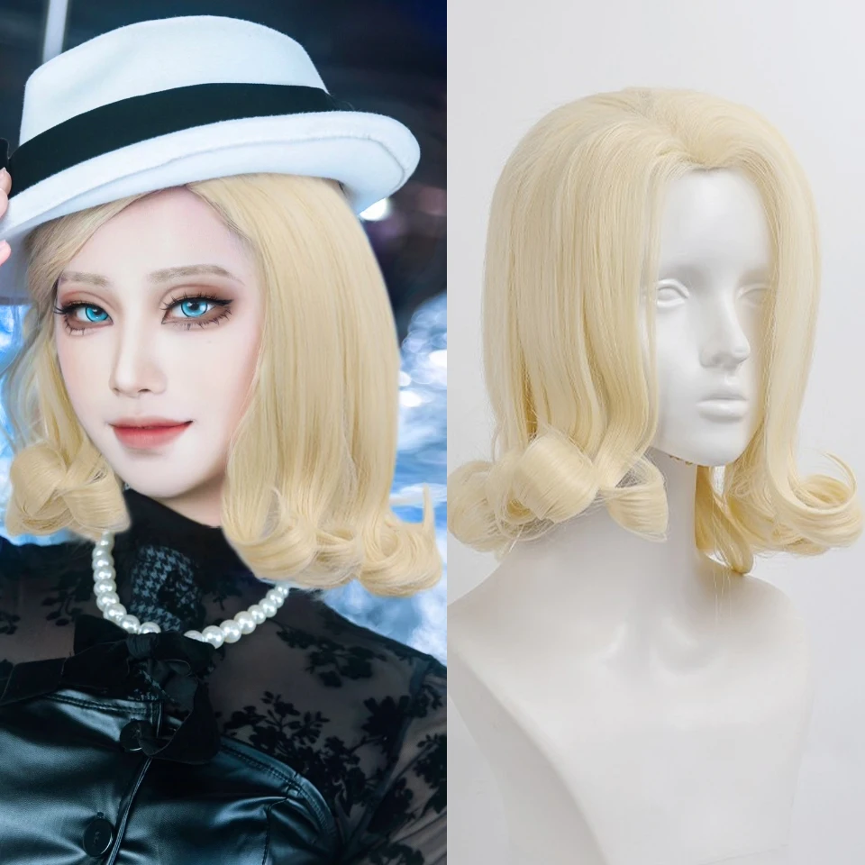 Anime Steel Ball Run JoJo's Bizarre Adventure Funny Valentine Cosplay Wig  Blonde Long Curly Hair Wigs For Men Women