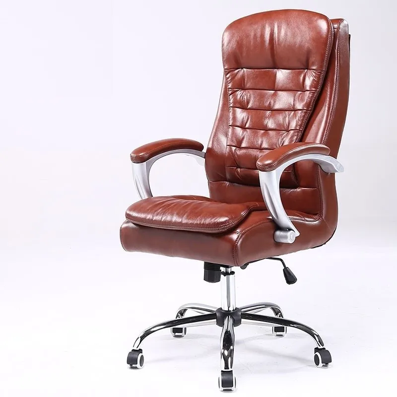Kanbani Cowhide Leather Computer Chair Home Reclining Boss Chair Conference Swivel Seat Stool Freeshipping