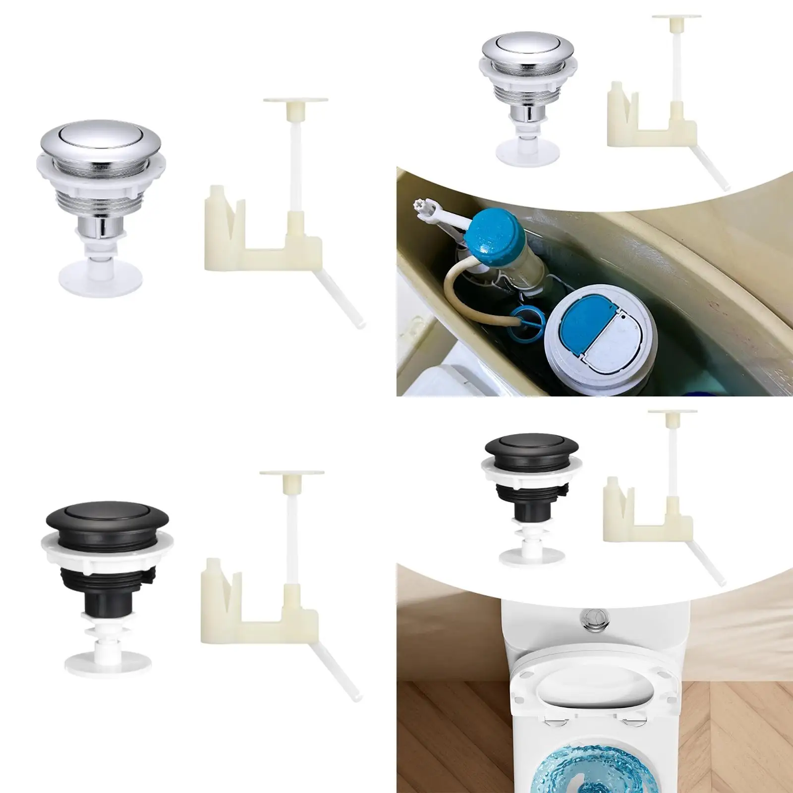 Toilet Water Tank Button, Convenient Universal Round Toilet Push Button Replace Spare Parts