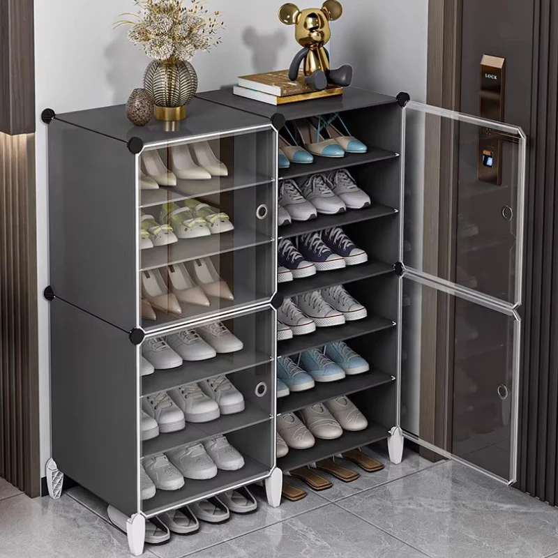 Galvanized Shoe Cabinet Raw Wood Organizers Metal Saving Hall Chest White Shoe Cabinet Vertical Organizador De Zapatos Furniture