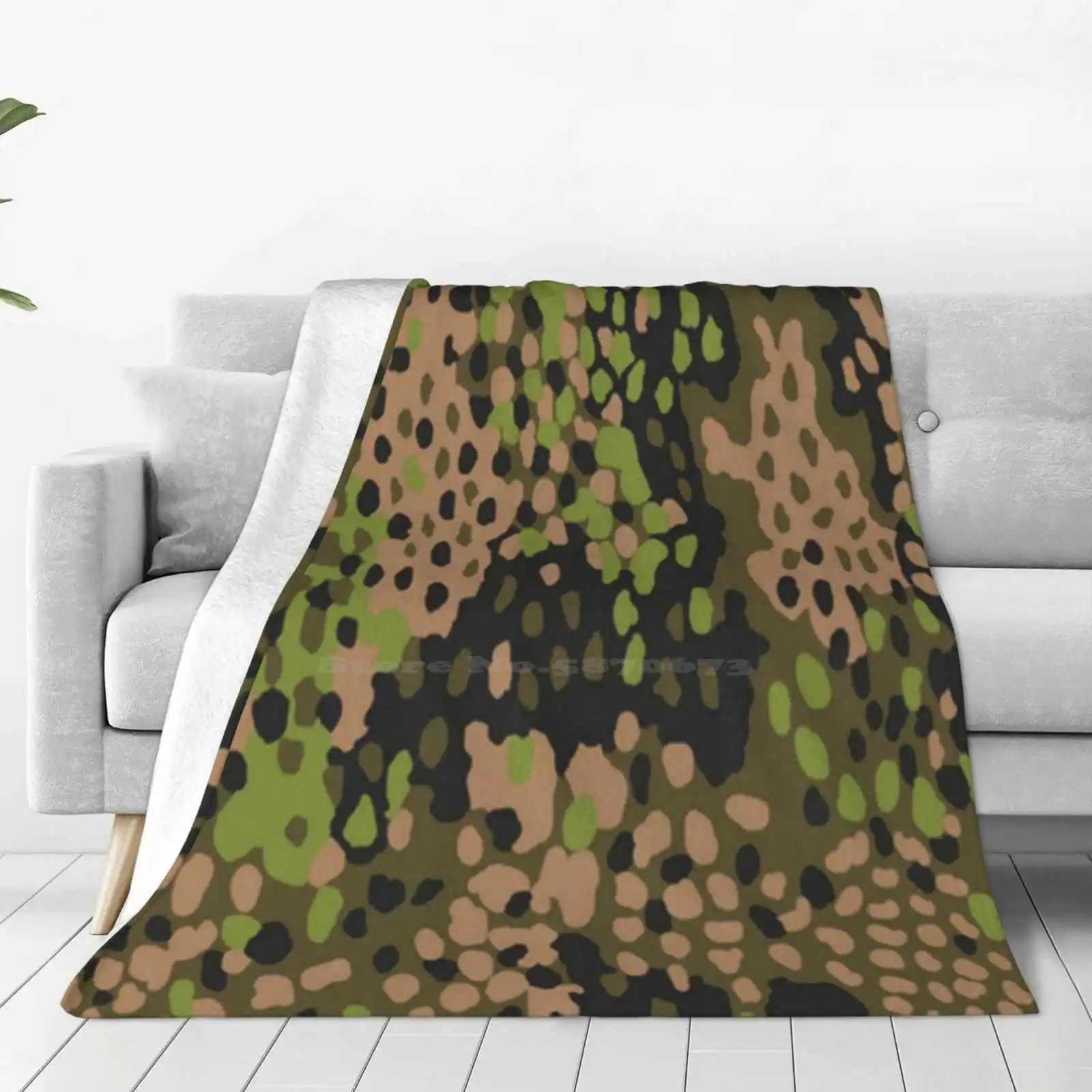 Ww2 Ss Erbsentarn Camo Trend Style Funny Fashion Soft Throw Blanket Ww2 Germany Waffen Ss Camouflage