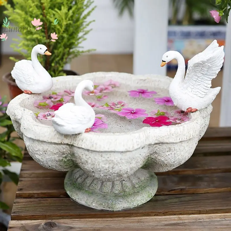 Cute resin swan balcony decoration layout courtyard garden creative hydroponic flower pot