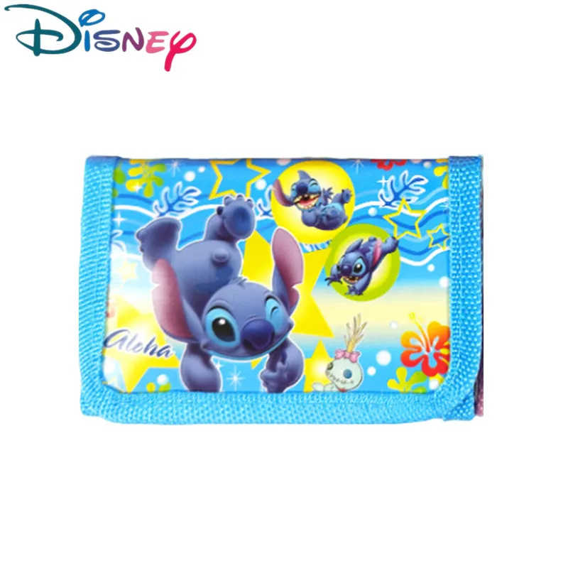 Cartera de Anime Radom one Disney Stitch para niños, monedero corto Kawaii de Mickey Mouse, monedero de dibujos animados, regalos de fiesta de navidad