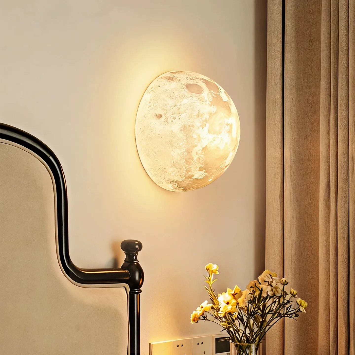 Bedroom Wall 3D Moon Bedside Light Moon Light Atmosphere Hallway Decorative Background Wall Light Creative Lighting