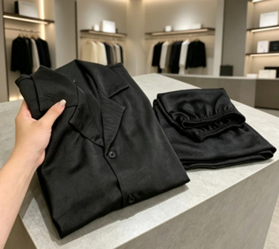 Ice silk long-sleeve pajama set for couples spring autumn, new breathable lightweight homewear men women sleepwear soft.
