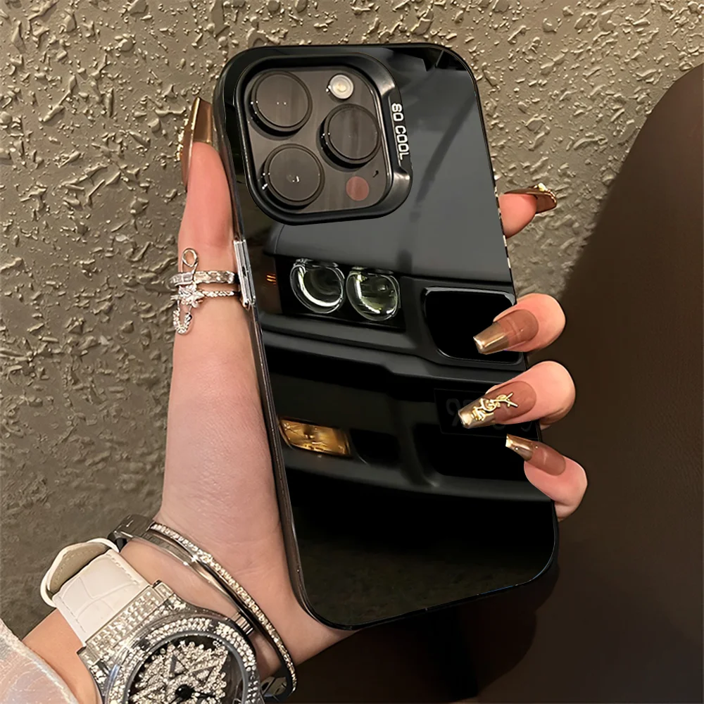 Car of B-BM-WES 7 E38 36 Phone Case For iPhone 16,15,14,13,12,11,Pro,Max,Plus,Mini,XS,SE Anti Fall Black Matte Hard Bumper - Image 2
