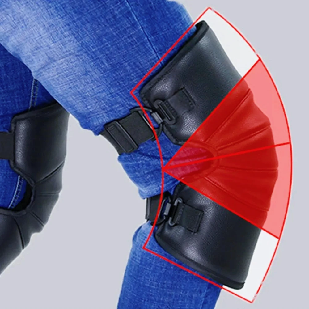 

ZV-Warm Motorcycle Kneepad PU Leather Motorbike Riding Knee Pads Windproof Coldproof Winter Outdoor Protective Guard Accessories