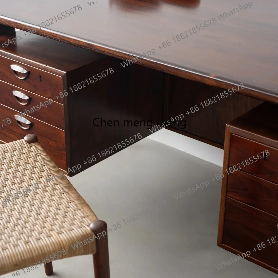Retro style design, all solid wood high-end black walnut desk writing desk