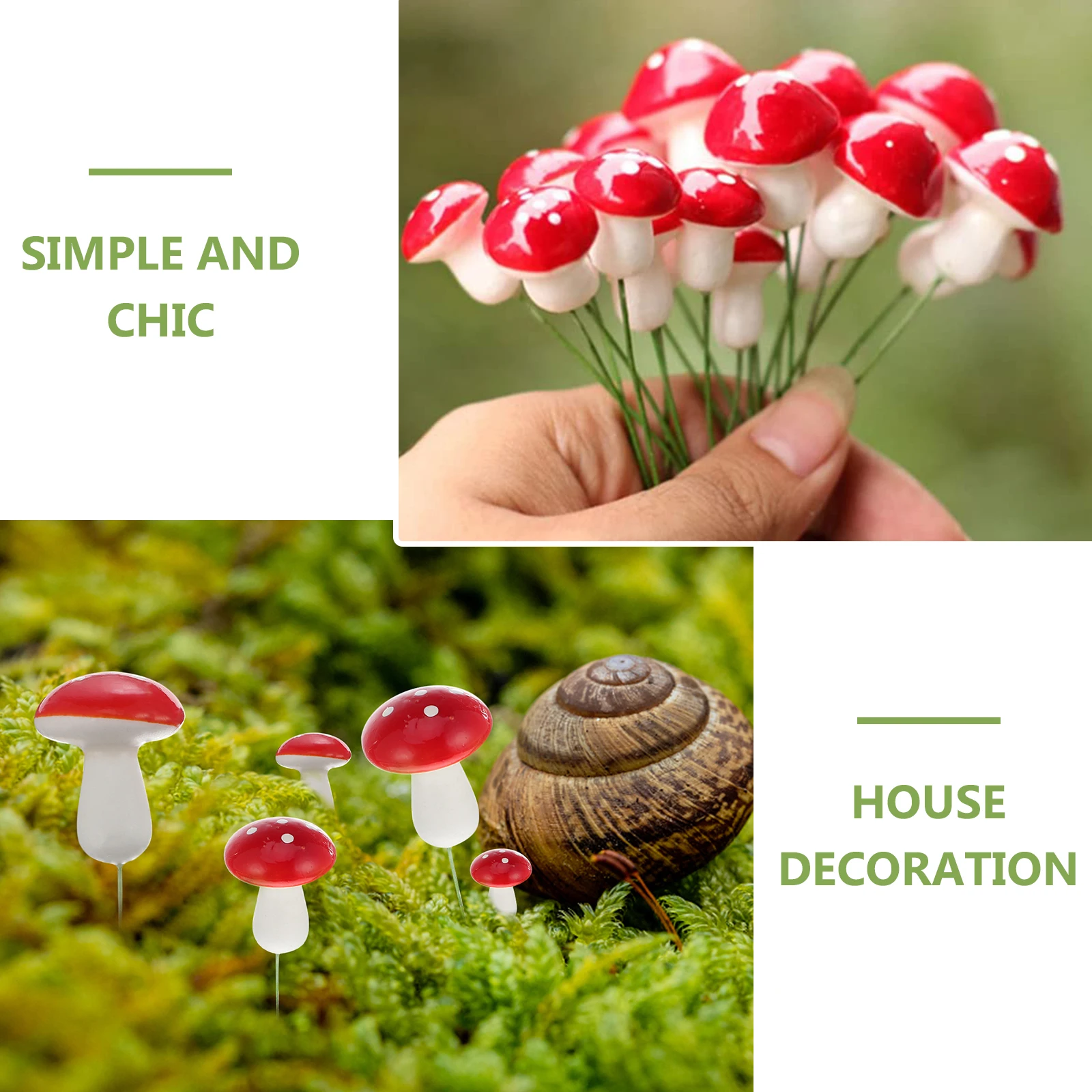 

50pcs Foam Mushroom Inserts Mushrooms Realistic Artificial Decorations for Terrarium Succulents Miniature Garden