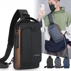 Anti theft Crossbody Sling Bag,Waterproof Chest Daypack with USB Charging, Shoulder Backpack for Men