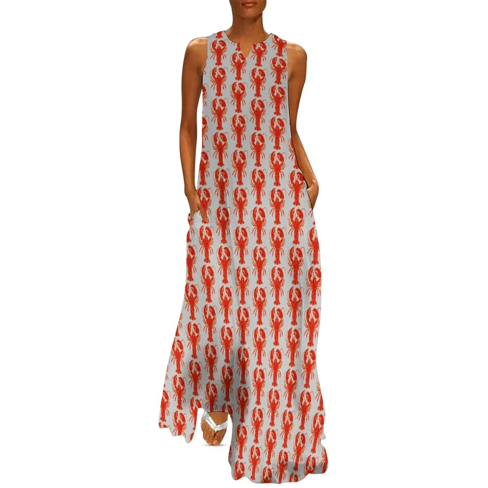 Maine Lobster Long Dress evening dress women birthday dresses for women Dress woman