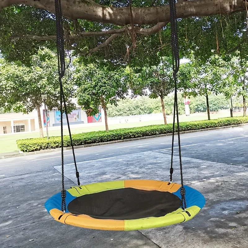 Canvas Kinderhangmat Touw Schommel Oxford Netto Rond Buiten Hangend Touw Schommel Park Camping Site Balkon Achtertuin Speeltuin