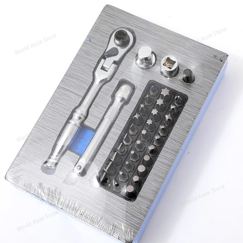 Small Ratchet Wrench, Mini Quick Combination, Multi-specification Screwdriver, Elbow Folding and Movable Set Dual-purpose Socket