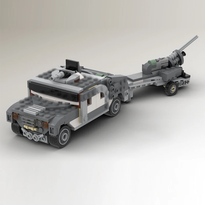 Legervoertuig en artillerie Model MOC Bouwstenen Oorlogsuitrusting Modulaire technologie Geschenken Vakantie Monteer kinderspeelgoed Pak