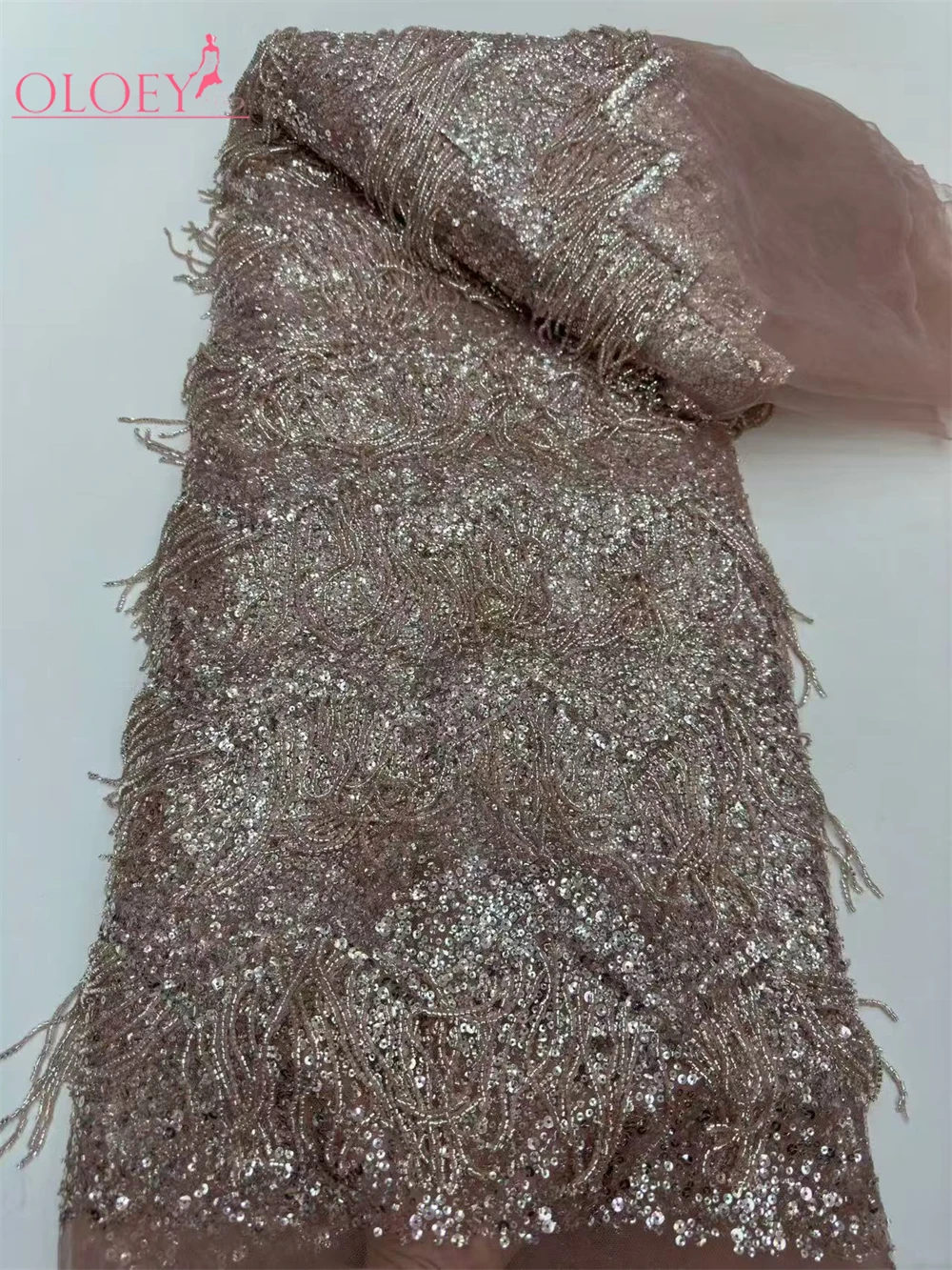 New High-End Luxury French Embroidery Heavy Groom Lace Fabric African Nigerian With Sequins Fabric For Wedding