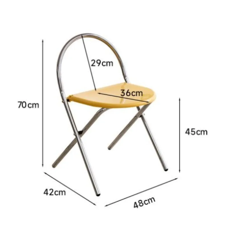 %j forModern Folding Accent Chair Chrome Frame Space-Saving Plastic Dining Chair Portable Living Room & Office Furniture*