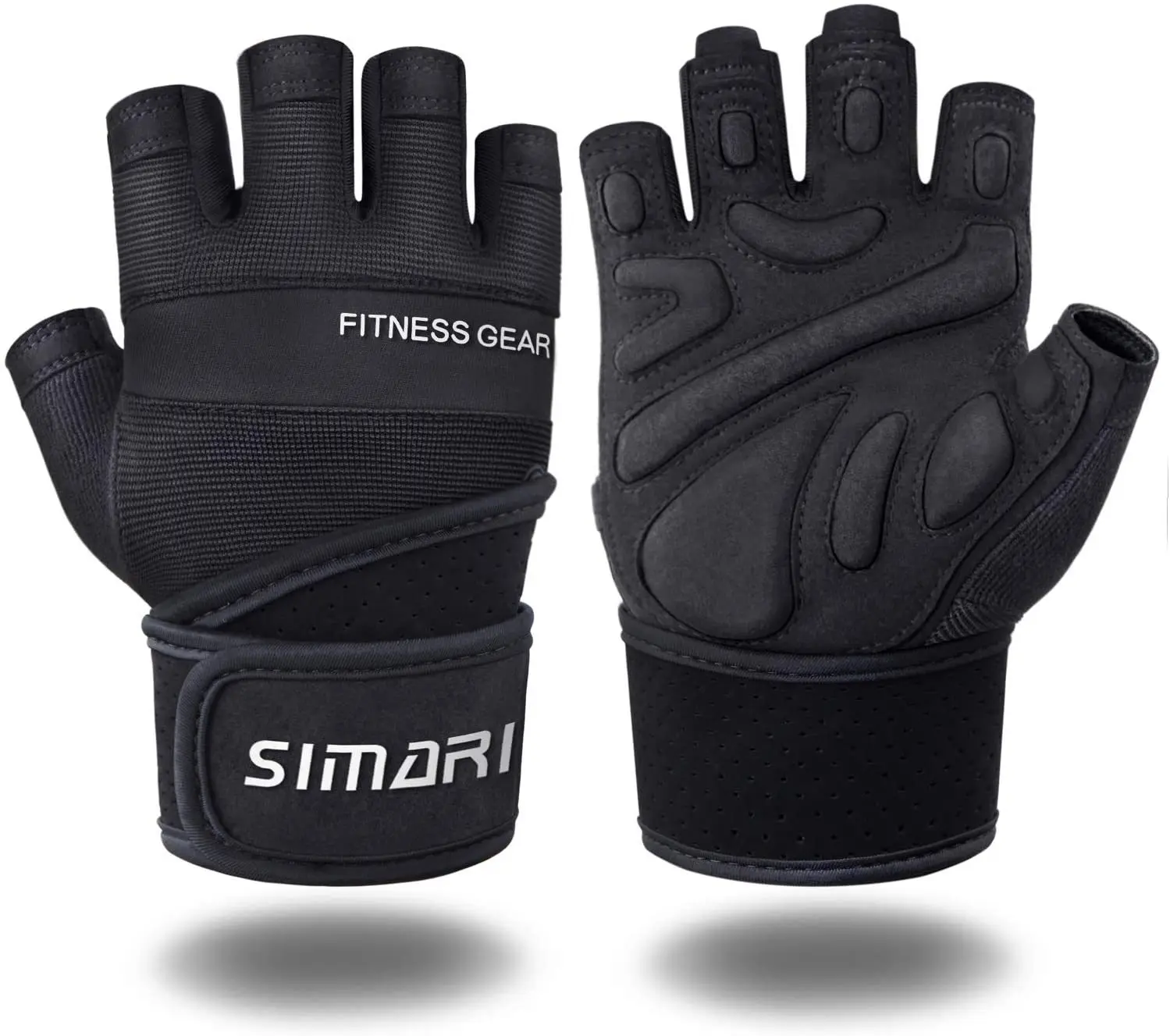 Guantes de gimnasio Fitness levantamiento de pesas culturismo muñequera entrenamiento deporte medio dedo entrenamiento Fitness guantes para hombres