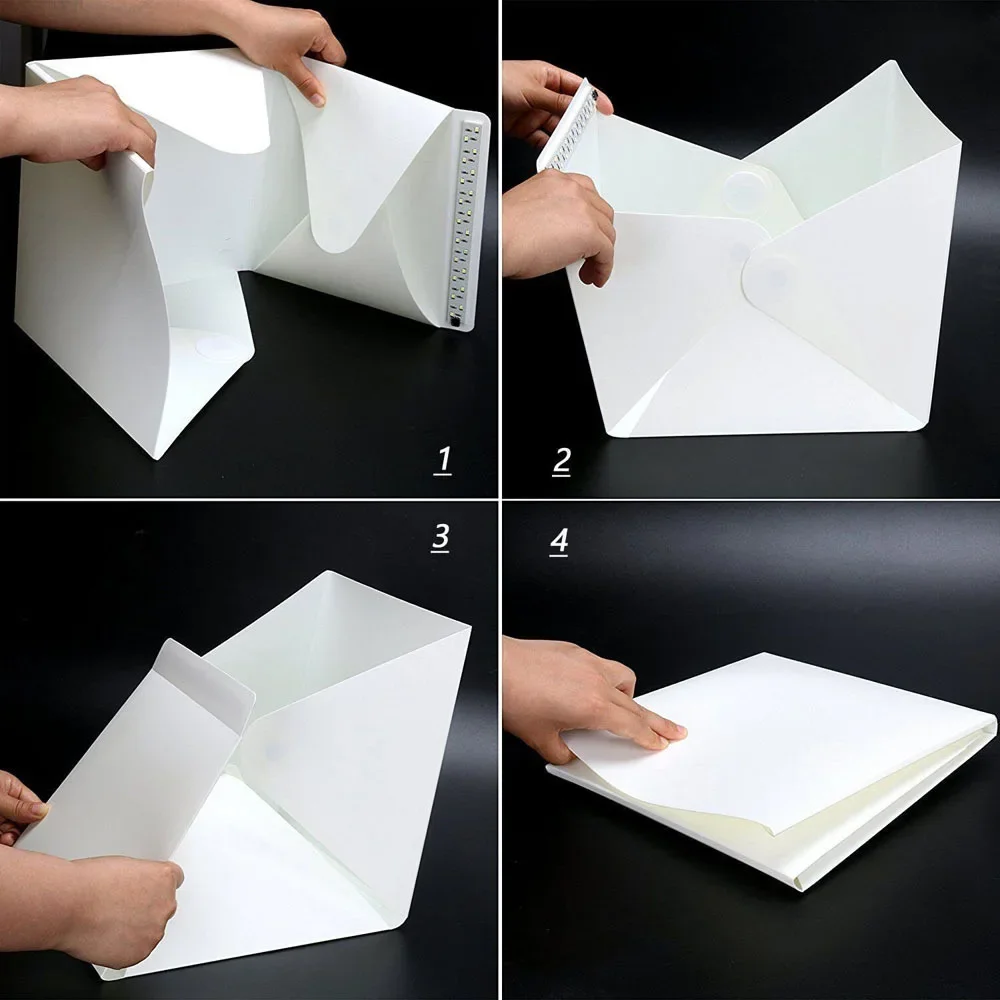 휴대용 LED 접이식 사진 배경 라이트 박스, 사진 스튜디오용 소프트 박스, 유튜브용 사진 램프