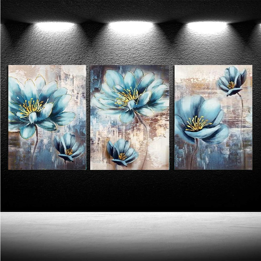 DIY Diamond Painting Modern Nordic Abstract Flower Art Diamond Mosaic Full Drill Embroidery Cross Stitch Handmade Hobbyx3pcs