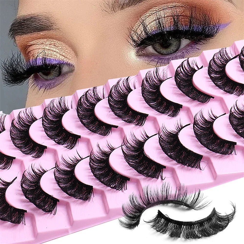 10 Pairs Lashes Eyelashes Fake Eyelashes Russian Strip Lashes False Eyelashes Biche Eyes Extension Lashes