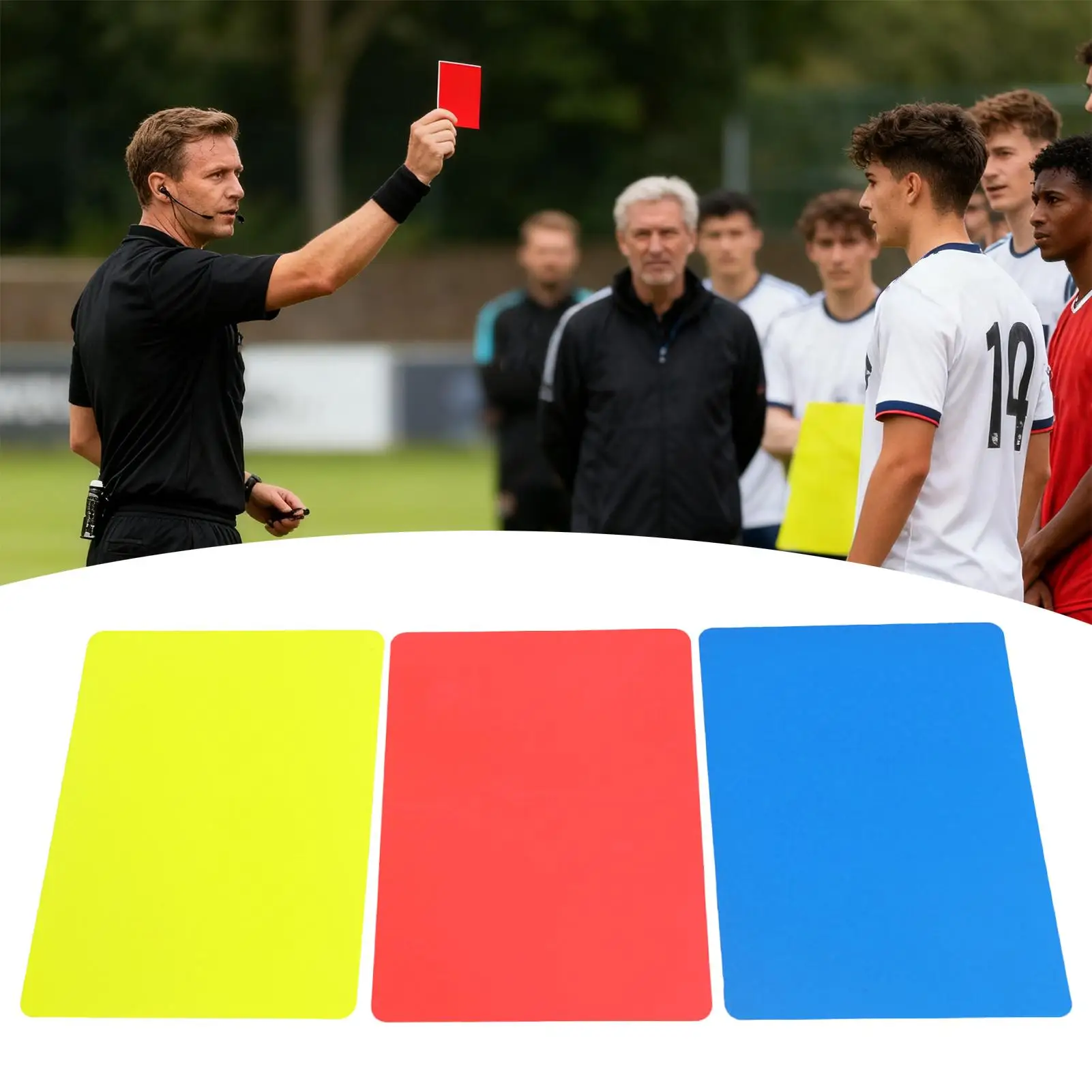 3 قطعة مجموعة بطاقات الحكم المهنية عالية الوضوح كرة القدم الأحمر الأصفر بطاقات مع حامل لكرة القدم كرة السلة الهوكي الكرة الطائرة #2