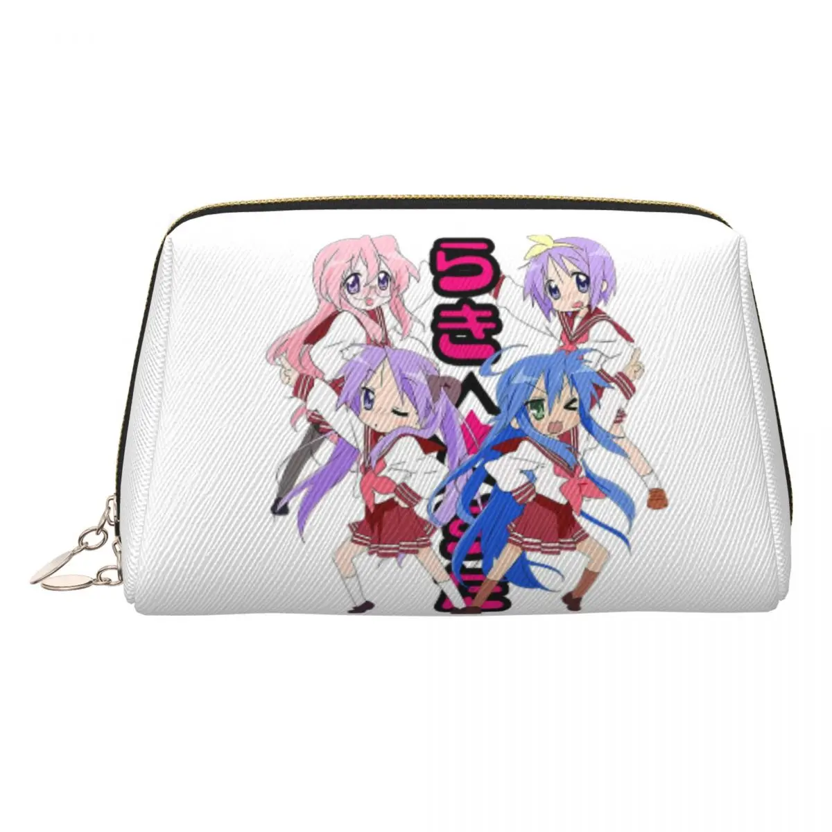 Lucky Star Anime Lucky Star Anime Women Cosmetic Bags Travel Makeup Organizer Pouch Toiletry Storage Dopp Kit Box