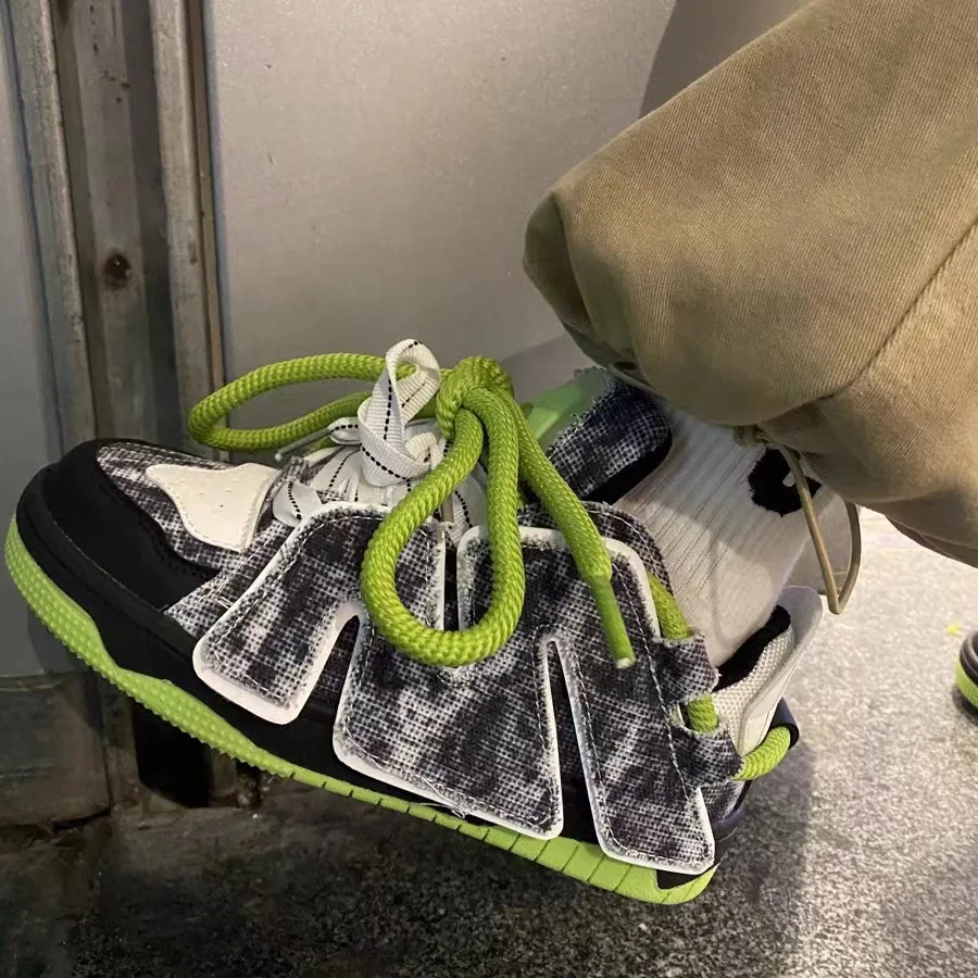 Autumn Breathable Women & Men Shoes Fashion Color Contrast Letter Leisure Sports Sneakers Size 36-44