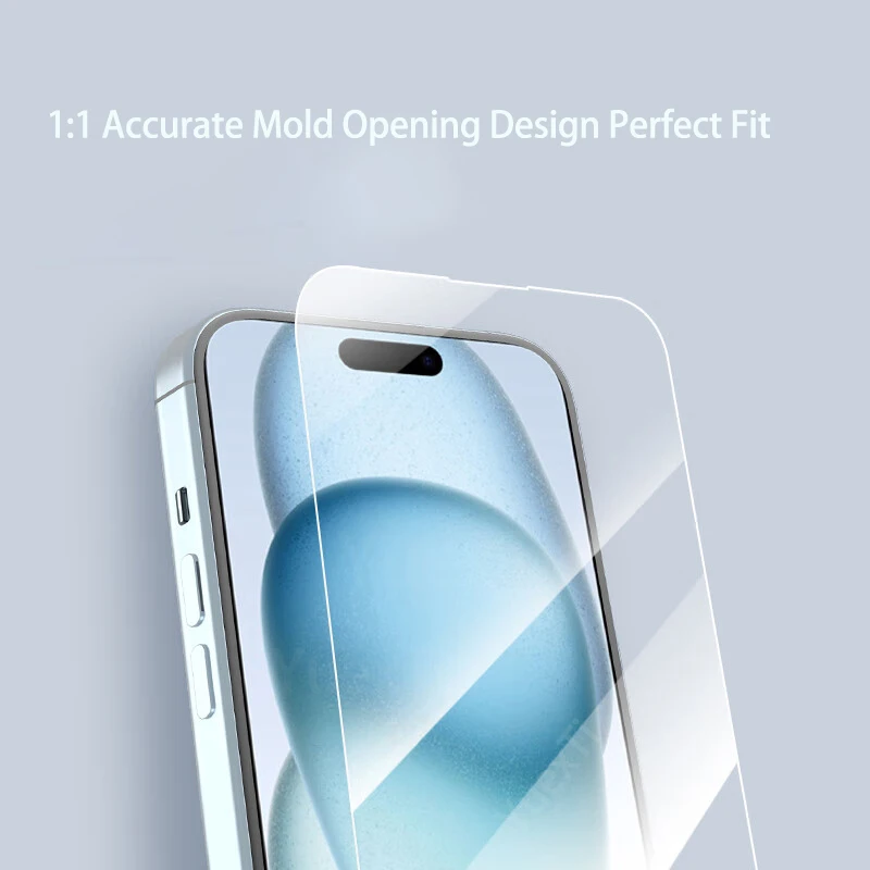 4 Piezas Vidrio Templado de Cobertura Completa para iPhone 11 12 13 14 15 16 Pro Max Protector de Pantalla para iPhone X XR XS Max 7 8 Plus Película de Vidrio 6