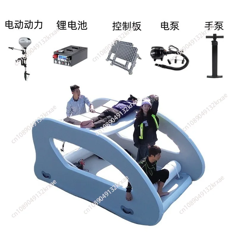 Adventure Camping Catamaran Inflatable Yacht Solar Power Supply System Sunshade