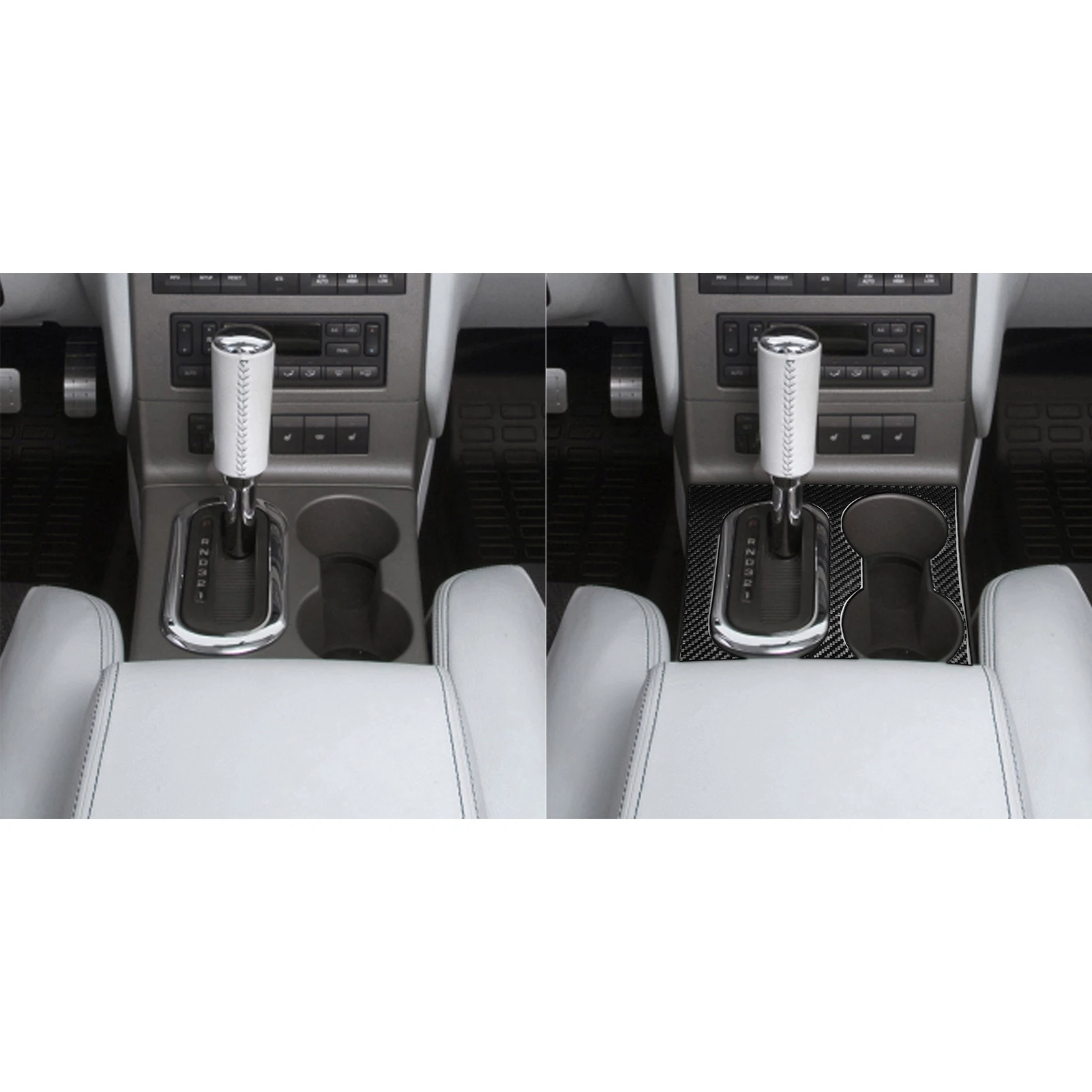 ألياف الكربون اكسسوارات السيارات غطاء عجلة القيادة مصباح الحاجب تقليم ملصق التعديل الداخلي لفورد اكسبلورر 2008—2010 #5