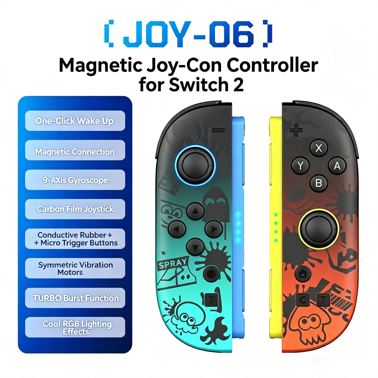 Switch 2 Wireless Joy-Con Controller RGB Hall Effect Joystick 6-Axis Gyro Turbo Vibration Gamepad Accessories image 3