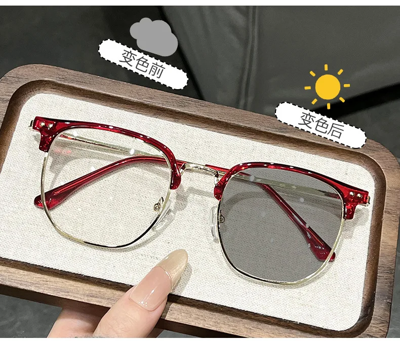 Presbyopie-Brille mit Linsen, die die Farbe unter Sonnenlicht blau/UV-beständige Business-Lesebrille ändern kann0 +0,5 +1,0 ~ +4,0 – Detail 12