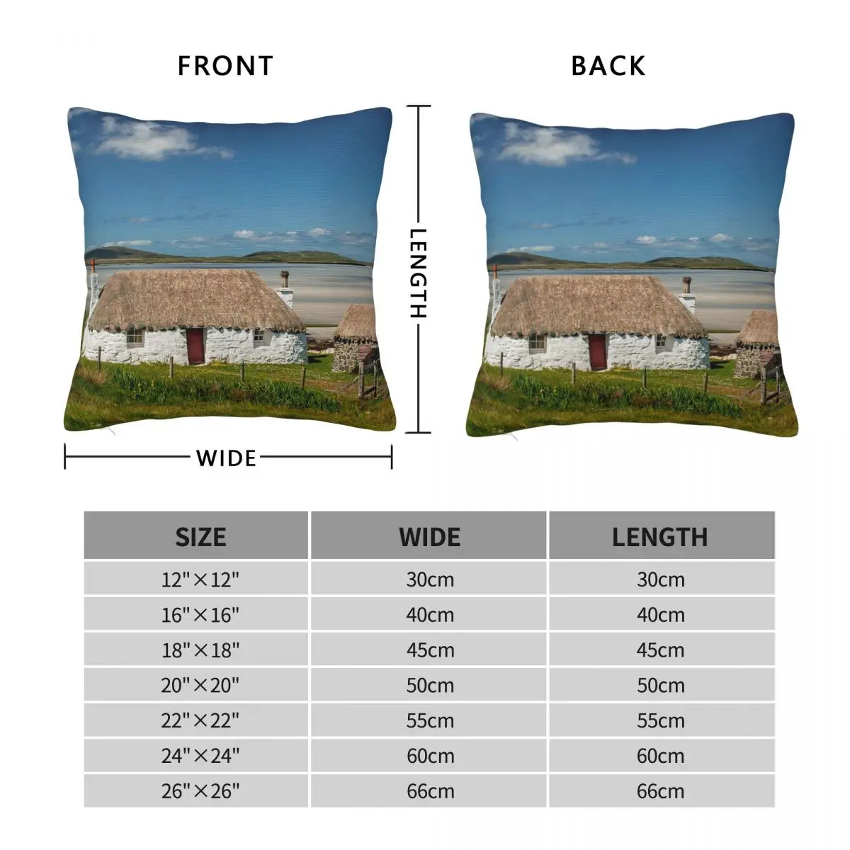 Stone House North Uist Outer Hebrides Square Pillowcase Polyester Linen Velvet Creative Zip Pillow Case Car Cushion Cover 18