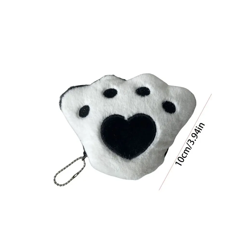 Monedero pequeño de moda con forma de pata de gato, bolsa de almacenamiento de monedas, llavero de muñeca de peluche de corazón, juguetes, bolsa de dibujos animados suave, colgante Unisex