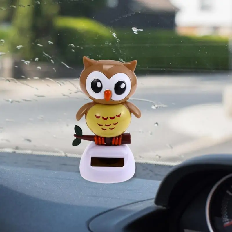 Owl Car Decoration Car Dashboard Decor Cute Owl Figurine Statue Bobble Shaking Head Dancing Toy Car Dash Board Ornaments For Car